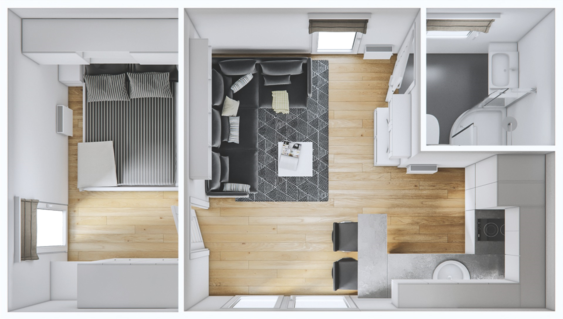 Small Pod 3D Grundriss