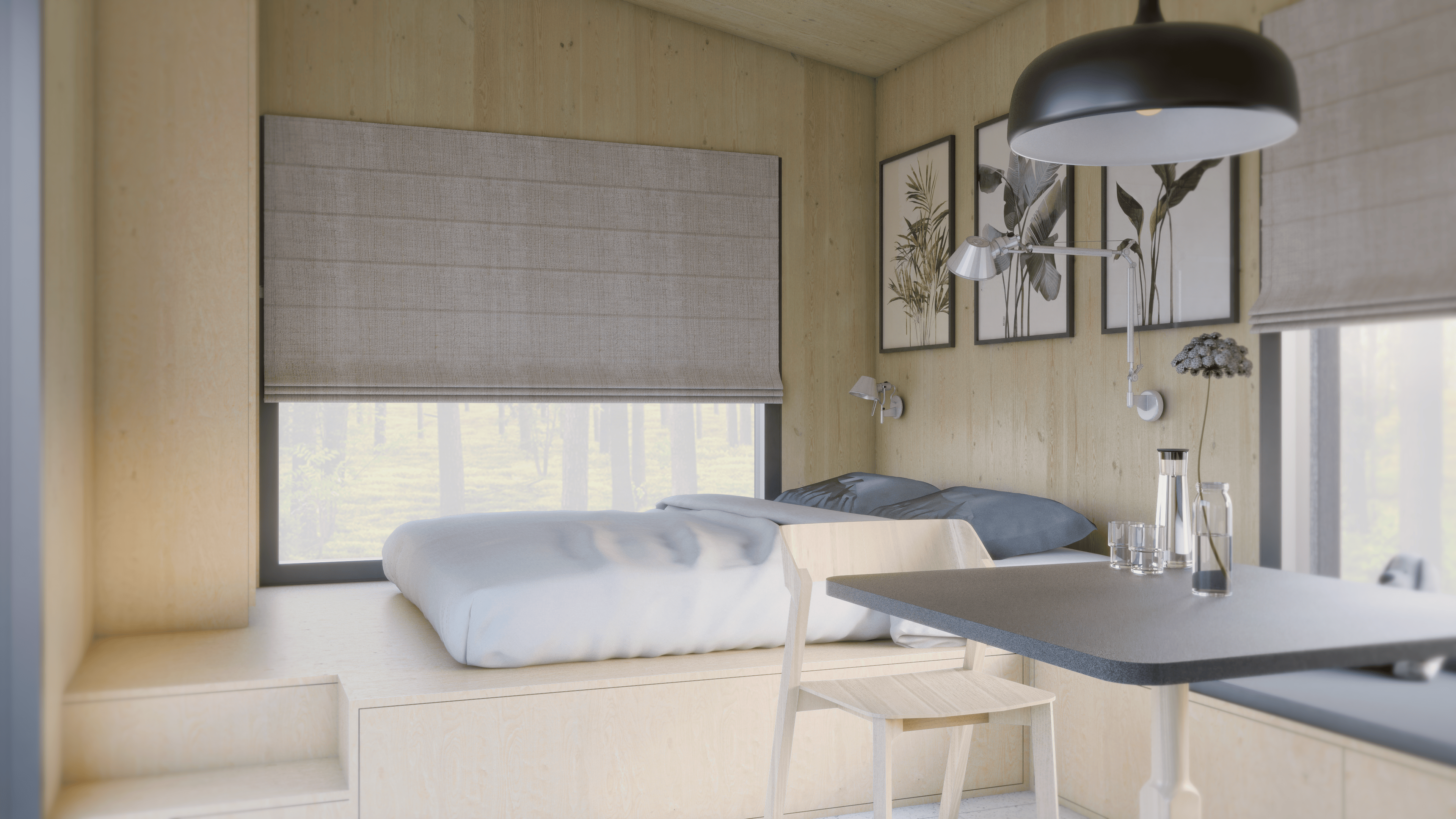 Tiny Haus Metsa Wohnzimmer Schlafzimmer